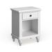 Bermuda 1-Drawer Brushed Off-White Nightstand