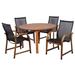 Bahamas 5-Piece Outdoor Dining Set Eucalyptus Round Table Patio Furniture