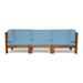 Oana Acacia Wood 3-seat Sectional Sofa with Cushions by Christopher Knight Home