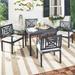 SAFAVIEH Outdoor Living Del Mar Dark Slate Grey 5-piece Dining Set - Chair: 22.1" x 24" x 34.7"