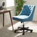 SAFAVIEH Soho Tufted Linen Swivel Adjustable Office Chair - 25.2" x 27.2" x 33.9"