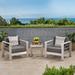 Cape Coral Outdoor 2 Seater Aluminum Club Chair and Table Set by Christopher Knight Home