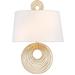 Ivy Bronx Gagarin 2 - Light Dimmable Armed Sconce Metal/Fabric in Yellow | 14 H x 9.5 W x 5.5 D in | Wayfair E88844753DE243C88746EC6AFCECEF3B