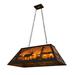 Loon Peak® Liska 6 - Light Pool Table Lights Linear Pendant Glass, Metal in Black/Orange | 12 H x 33 W x 17 D in | Wayfair