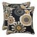 Red Barrel Studio® Jungen Outdoor Square Pillow Cover & Insert Polyester/Polyfill blend in Black/Yellow/Brown | 16.5 H x 16.5 W x 5 D in | Wayfair