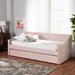 Willa Arlo™ Interiors Norma Daybed w/ Trundle Upholstered/Velvet in Pink | 33.1 H x 41.9 W x 82.5 D in | Wayfair 6E32361B3D2446C8BF8A1084B2E4724C