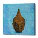 Bungalow Rose Buddha on Blue by Elena Ray - Wrapped Canvas Graphic Art Canvas in Blue/Brown | 26 H x 26 W x 1.5 D in | Wayfair