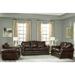 Canora Grey Pelaez 3 Piece Leather Sleeper Living Room Set Genuine Leather in Brown | 40 H x 86 W x 37 D in | Wayfair Living Room Sets