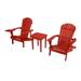 Dovecove Camron Solid Wood Adirondack Chair w/ Table Wood in Red | 27.75 H x 33 W x 33.75 D in | Wayfair 8815FA80DFBE4FB6B4279A8A78345F2C