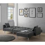 Gray Sectional - Ebern Designs Jamily 107" Wide Right Hand Facing Sleeper Sofa & Chaise Polyester | 31 H x 107 W x 57 D in | Wayfair