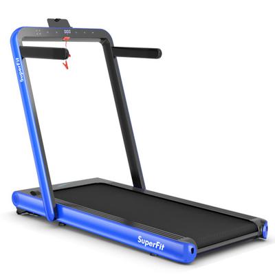 Costway 4.75HP 2 In 1 Folding Treadmill with Remote APP Control-Navy