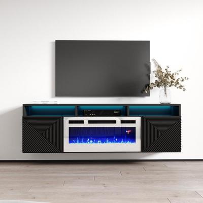 Giza WH-EF Wall Mounted Electric Fireplace Modern 63" TV Stand