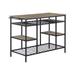 ACME Lona Kitchen Island in Rustic Oak and Black