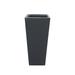 Kante Lightweight Concrete Modern Tapered Tall Rectangle Outdoor Planter, 24.4 Inch Tall, Burnished Black