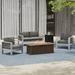 Cape Coral Outdoor 5-piece Chat Set with 56-inch Fire Table by Christopher Knight Home