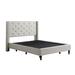 Lark Manor™ Levasy Tufted Low Profile Platform Bed Performance Fabric/Upholstered/Metal in White/Brown | 51 H x 58 W x 77 D in | Wayfair