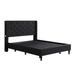 Lark Manor™ Levasy Tufted Low Profile Platform Bed Performance Fabric/Upholstered/Metal in White/Black | 51 H x 58 W x 77 D in | Wayfair