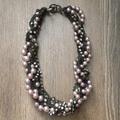 J. Crew Jewelry | J. Crew Pink Pearl, Cz & Brass Statement Necklace | Color: Pink/Purple | Size: Os