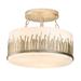 Everly Quinn Rockingham Semi-Flush Light In Gold Glass in Gray | 11.5 H x 15 W x 15 D in | Wayfair 232F303002594F488341053266C676BE