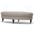 Red Barrel Studio® Brighton 59" Wide Tufted Round Cocktail Ottoman w/ Storage Linen in Brown | 18 H x 59 W x 31 D in | Wayfair