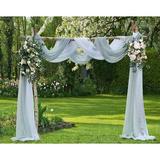 Warm Home Designs Wedding Arch Draping Fabric in Gray/White | 288 H x 55 W x 0.1 D in | Wayfair WED WHI+SIL 288