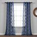 Avon Trellis Grommet Sheer Window Curtain Panels Navy 38X95 Set - Lush Decor 16T007603