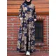 ZANZEA — Abaya Rétro de Dubaï Hijab Turquie pour Femme Vintage Imprimé Floral Maxi Robe d'Été à