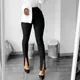 FJStreetwear-Pantalon évasé pour femmes coupe slim couleur unie taille haute bureau élégant