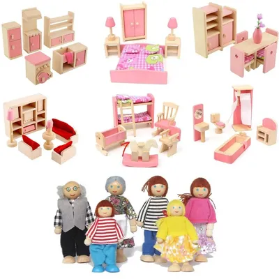 Maison de course en bois pour enfants meubles miniatures jouet de poupées pour enfants mini