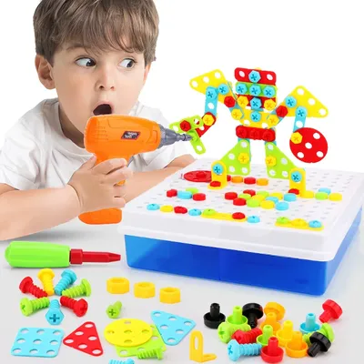 Perceuse avec vis de forage jouets de construction pour enfant garçon ensemble pour faire un