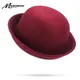 Fedoras – Chapeau en feutre pour femme mignon Vintage couleur unie rose rouge noir