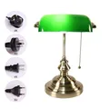 Lampe de table rétro industrielle classique avec couvercle d'abat-jour en verre vert lampe de