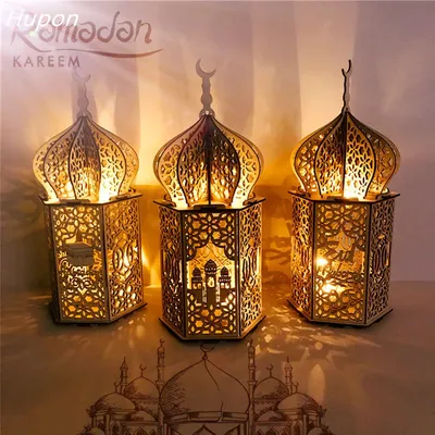 Lumières LED en bois pour la décoration de la maison lumières de festival musulman cadeaux de