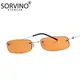 SORVINO-Petites lunettes de soleil rectangulaires sans monture orange pour hommes et femmes nuances