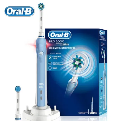 Oral B 3D brosse à dents électrique ultrasonique Pro2000 D20524 têtes de rechange blanches brosse à