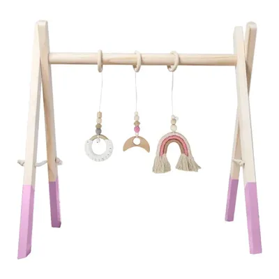 Cadre de gymnastique en bois pour bébé 1 ensemble dessin animé nordique support suspendu Kit de