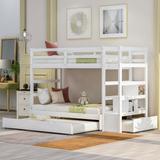 Nestfair Twin over Twin/King Bunk Bed with Twin Size Trundle