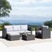 Corvus Trey Outdoor 6-piece Aluminum Resin Wicker Sofa Set