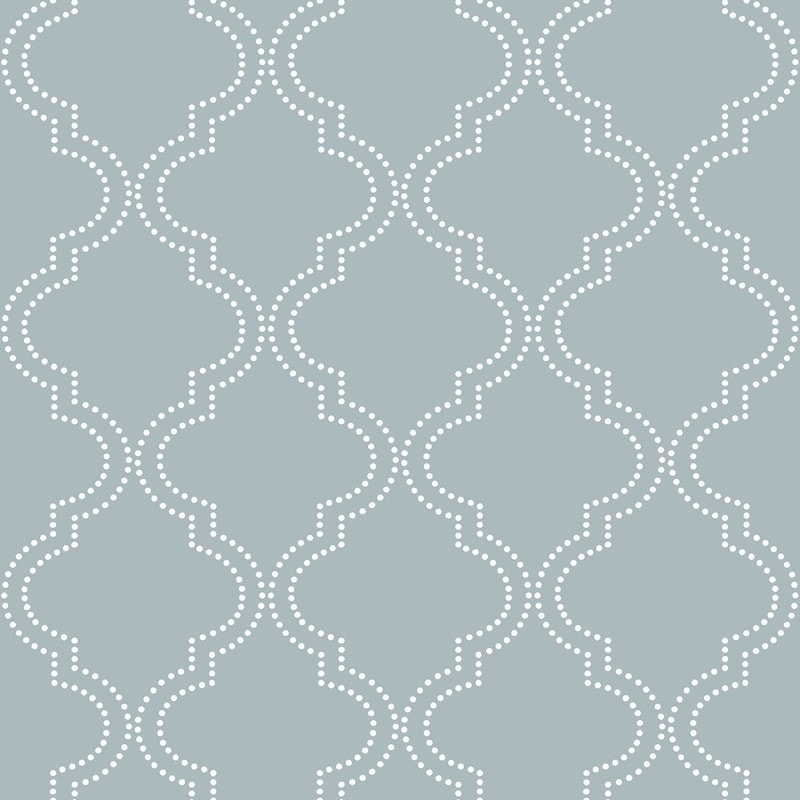 NuWallpaper Slate Blue Quatrefoil Peel & Stick Wallpaper - 216in x 20.5in x 0.025in