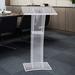 OUKANING 22.83" Clear Acrylic Curved Speech Podium Stand | 44.88 H x 23.62 W x 15.74 D in | Wayfair HG-MLLY-6688-1