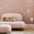 Galerie Wallcoverings Elle Decoration Elle Decor Wave Pattern 3D Embossed Glitter/Shimmer 33' L x 21" W Wallpaper Roll Non-Woven in Pink | Wayfair