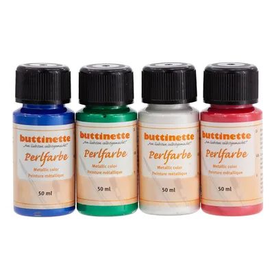 buttinette Perlfarben Bunt, 4x 50 ml