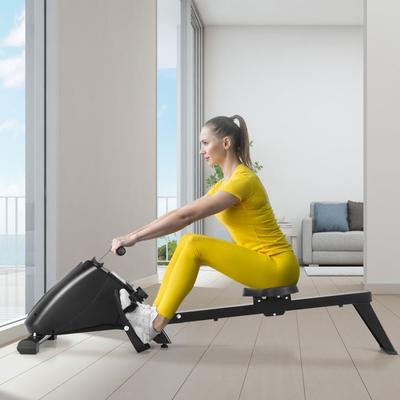 Foldable Magnetic Quiet Operated Fitness Rowing Machine with 10 Level Adjustable Resistance - 72" x 21" x 19" ( L x W x H )
