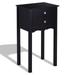 Side Table End Accent Table with 2 Drawers-Black - 16.0" x 13.0" x 30.0" (L x W x H)