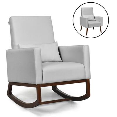 Gymax 2-in-1 Fabric Upholstered Rocking Chair Nursery Armchair with - See Details