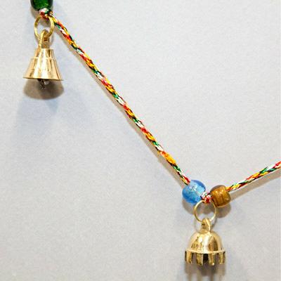 Beautiful Chime - Ten Polished Bells High on a String - Polished Gold, Chrome Plated, Copper Finish