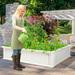 Gymax 48.5'' Raised Garden Bed Square Plant Box Planter Flower - 48.5''x 48.5''x 12''