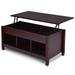 Brown Wood Lift Top Coffee Table with Hidden Storage Space - 41" x 19.5" x (19"-24.5") (L x W x H)