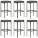 vidaXL Bar Stools with Cushions 6 pcs Gray Poly Rattan