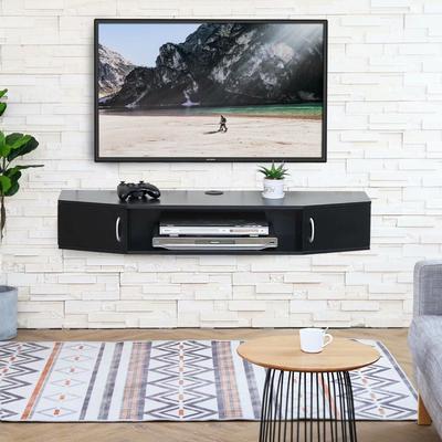 FITUEYES Wall Mounted TV Media Console Floating Desk Storage Hutch - 43.3